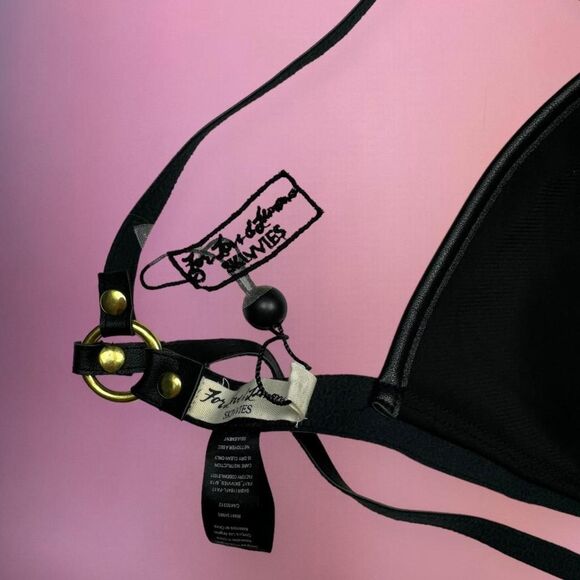 For Love and Lemons matching faux leather bralette and thong lingerie set - Picture 7 of 8